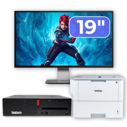 Pachet Calculator Second Hand LENOVO ThinkCentre M910s SFF, Intel Core i5-6500T 3.20GHz, 16GB DDR4, 256GB SSD + Monitor 19" & Imprimanta Brother HL-L6300DW NewTechnology Media