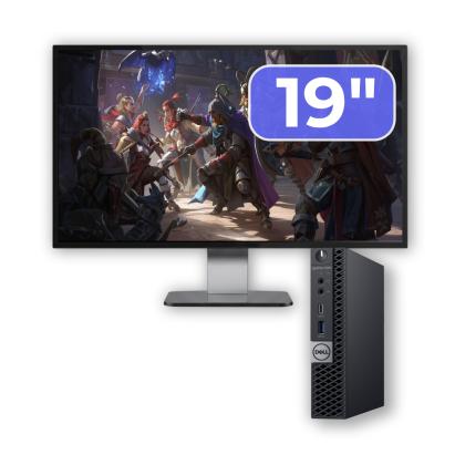 Pachet Calculator Second Hand DELL OptiPlex 5060 Mini PC, Intel Core i5-8500T 2.10-3.50GHz, 16GB DDR4, 512GB SSD + Monitor 19" NewTechnology Media