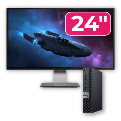 Pachet Calculator Second Hand DELL OptiPlex 5060 Mini PC, Intel Core i5-8500T 2.10-3.50GHz, 16GB DDR4, 512GB SSD + Monitor 24" NewTechnology Media