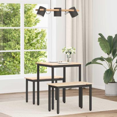 Masă de dining natural 60 x 60 x 75 cm Lemn de pin masiv GartenMobel Dekor