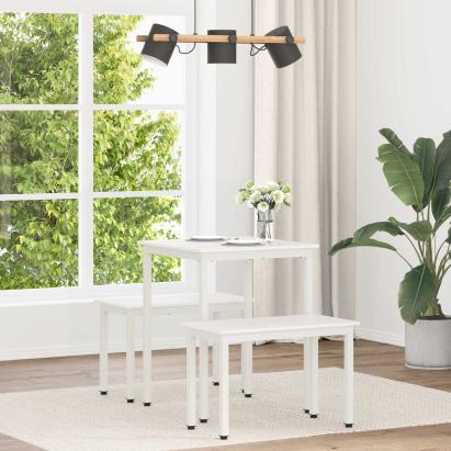 Masă de dining Alb 60 x 60 x 75 cm Lemn de pin masiv GartenMobel Dekor