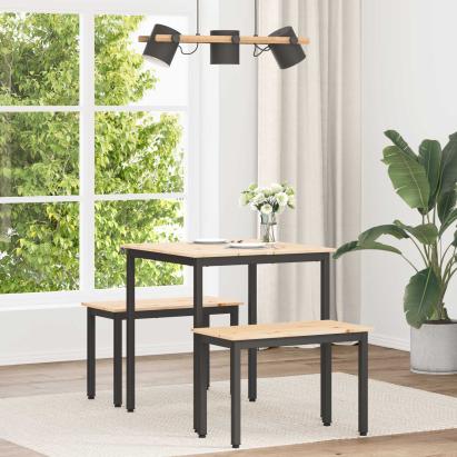 Masă de dining natural 70 x 70 x 75 cm Lemn de pin masiv GartenMobel Dekor