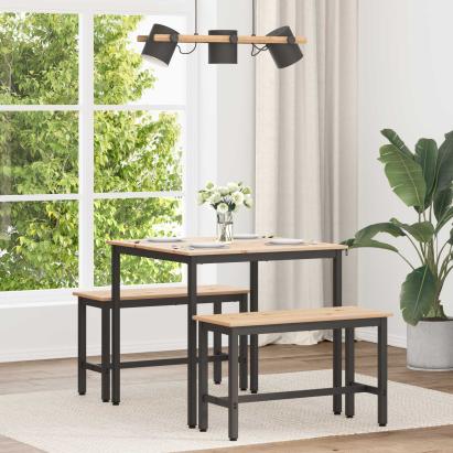 Masă de dining natural 80 x 80 x 75 cm Lemn de pin masiv GartenMobel Dekor