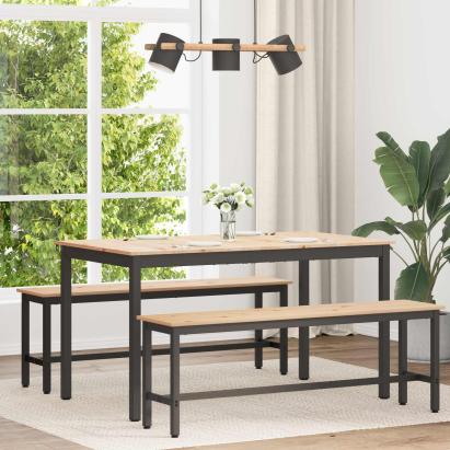 Masă de dining natural 140 x 80 x 75 cm Lemn de pin masiv GartenMobel Dekor