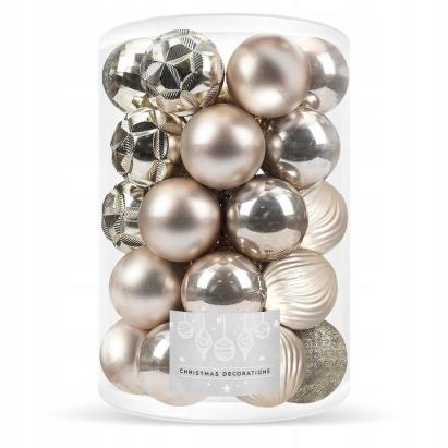 Set globuri de Craciun, 30 bucati, 6 modele, 8cm, auriu Household NewTrend