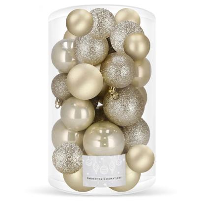 Set globuri de Craciun, 30 bucati, 3 modele, 4/5/6cm, auriu Household NewTrend
