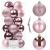 Set globuri de Craciun, 20 bucati, 3 modele, 4cm, roz Household NewTrend