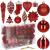 Set globuri si decoratiuni de Craciun, 72 piese, diverse dimensiuni, rosu Household NewTrend