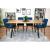 Set 4 scaune bucatarie/living, Kara, catifea, metal, bleumarin si negru, 44.5x50.5x87 cm GartenVIP DiyLine
