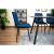 Set 4 scaune bucatarie/living, Kara, catifea, metal, bleumarin si negru, 44.5x50.5x87 cm GartenVIP DiyLine
