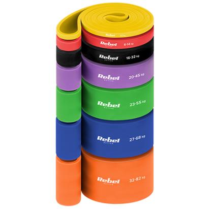 SET 7 BENZI ELASTICE POWER BAND 4-82KG REBEL ACTIVE EuroGoods Quality