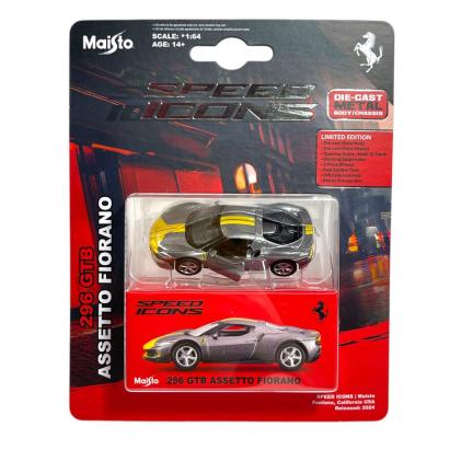 MAISTO MASINUTA METALICA SPEED ICONS 296 GTB ASSETTO FIORANO GRI SCARA 1 LA 64 SuperHeroes ToysZone