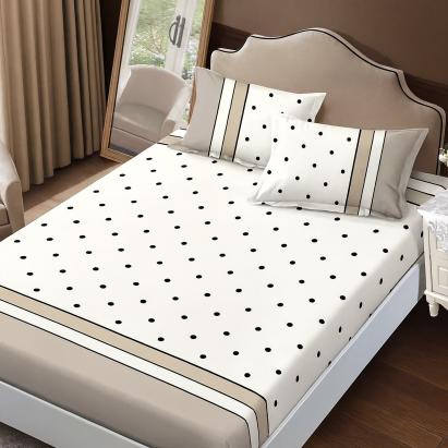 Husa de pat Finet + 2 fete de perna, pentru saltea de 160x200 cm, Buline Relax KipRoom