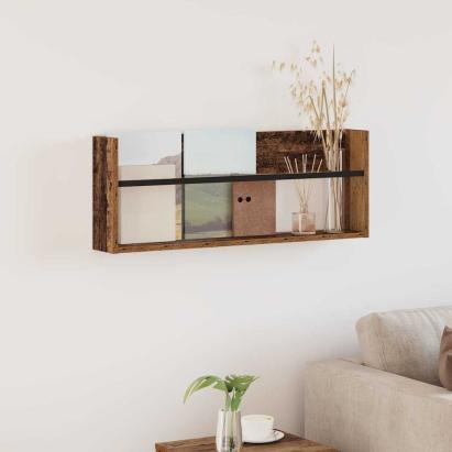 Raft pentru reviste Lemn vechi 80 x 12 x 30 cm Lemn compozit GartenMobel Dekor