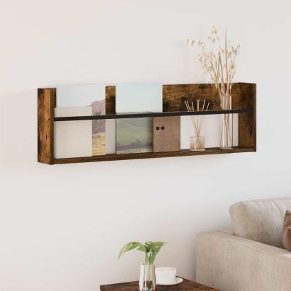 Raft pentru reviste cu raft Stejar fumuriu 100 x 12 x 30 cm GartenMobel Dekor