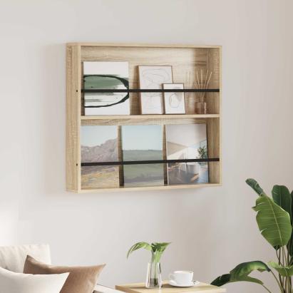 Raft pentru reviste Stejar Sonoma 80 x 12 x 70 cm Lemn compozit GartenMobel Dekor