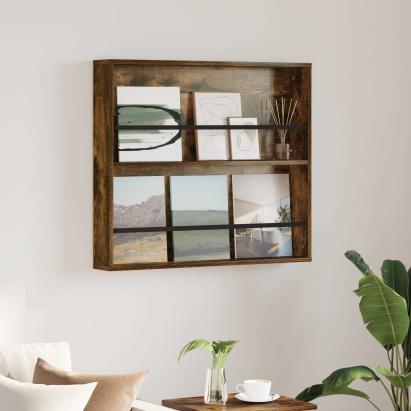 Raft pentru reviste cu raft Stejar fumuriu 80 x 12 x 70 cm GartenMobel Dekor