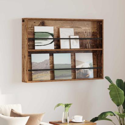 Raft pentru reviste Lemn vechi 100 x 12 x 70 cm Lemn compozit GartenMobel Dekor