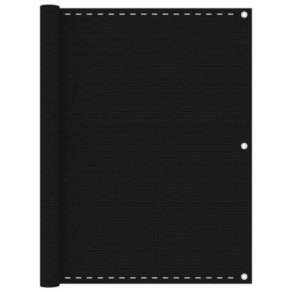 Paravan de balcon, negru, 120x600 cm, HDPE GartenMobel Dekor