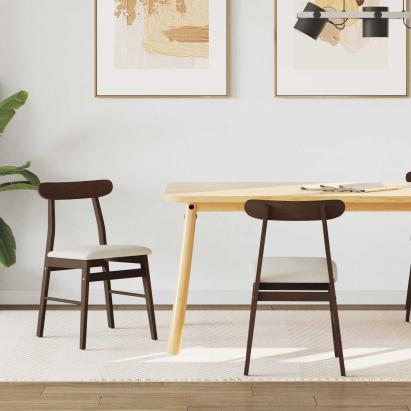 Scaun de sufragerie 2 pcs Maro deschis și deschis GartenMobel Dekor