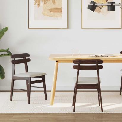 Scaun de sufragerie 2 pcs Maro deschis și deschis GartenMobel Dekor