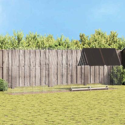 Cușcă pentru pui 2 pcs Argintiu 600 x 100 x 210 cm GartenMobel Dekor