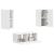 Set comodă TV Pe perete 2 pcs Alb Lemn compozit GartenMobel Dekor