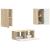 Set comodă TV Pe perete 2 pcs Stejar Sonoma Lemn compozit GartenMobel Dekor