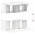 Set comodă TV Pe perete 2 pcs Alb lucios Lemn compozit GartenMobel Dekor