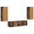 Set comodă TV Pe perete 2 pcs Stejar fumuriu Lemn compozit GartenMobel Dekor