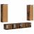Set comodă TV Pe perete 3 pcs Stejar fumuriu Lemn compozit GartenMobel Dekor
