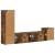 Set comodă TV Pe perete 4 pcs Stejar fumuriu Lemn compozit GartenMobel Dekor
