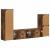 Set comodă TV Pe perete 4 pcs Stejar fumuriu Lemn compozit GartenMobel Dekor