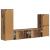 Set comodă TV Pe perete 4 pcs Lemn vechi Lemn compozit GartenMobel Dekor