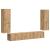 Set comodă TV Pe perete 4 pcs Stejar Artizanal Lemn compozit GartenMobel Dekor