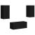 Set comodă TV Pe perete 6 pcs Negru Lemn compozit GartenMobel Dekor