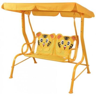 Balansoar/leagan pentru copii, galben, model tigru, 115x75x110 cm, Sandia GartenVIP DiyLine