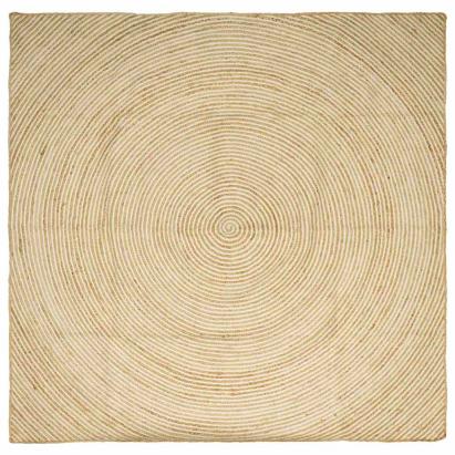 Covor Natural și Alb 240 x 240 cm Iută GartenMobel Dekor