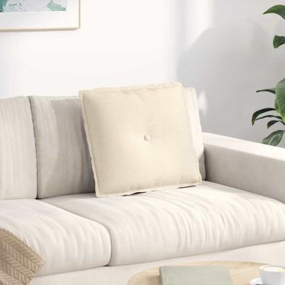 Perna pentru spate Crem 50 x 45 cm Țesătură din corduroy GartenMobel Dekor