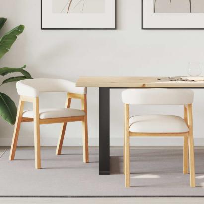 Scaune de dining 2 pcs natural 54 x 57 x 73 cm GartenMobel Dekor