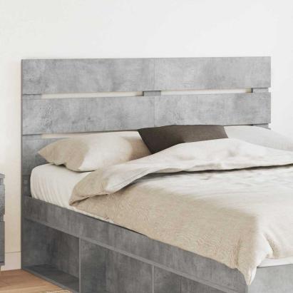 Tăblie cap cu headboard Gri din beton 140 cm Lemn compozit GartenMobel Dekor