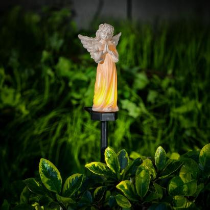 Îngeraș solar – lumină LED alb cald – rășină – 49 × 11 × 6,5 cm Best CarHome