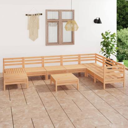 Set mobilier de grădină, 9 piese, lemn masiv de pin GartenMobel Dekor
