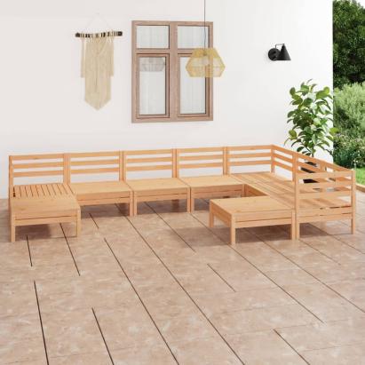 Set mobilier de grădină, 9 piese, lemn masiv de pin GartenMobel Dekor