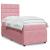 Pat box spring cu saltea, roz, 100x200 cm, catifea GartenMobel Dekor