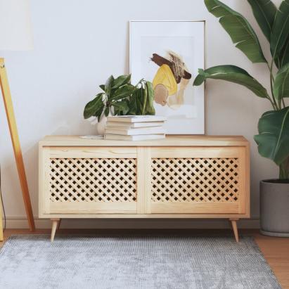 Uși de dulap cu zăbrele 2 buc. 59,5x39,5 cm, lemn masiv de pin GartenMobel Dekor