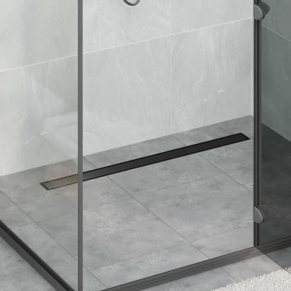 Scurgere de duș 2 în 1 cu sifon 360° Negru 90 cm GartenMobel Dekor