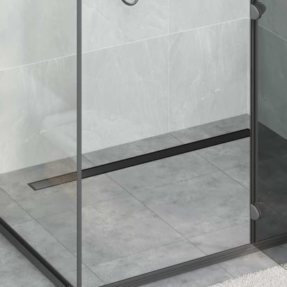 Scurgere de duș 2 în 1 cu sifon 360° Negru 100 cm GartenMobel Dekor