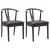 Scaun de sufragerie 2 pcs Maro deschis și negru GartenMobel Dekor