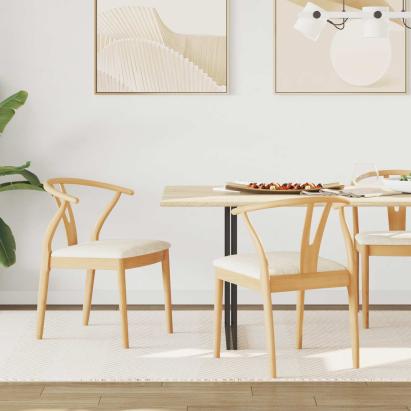 Scaun de sufragerie 2 pcs Natural și deschis GartenMobel Dekor